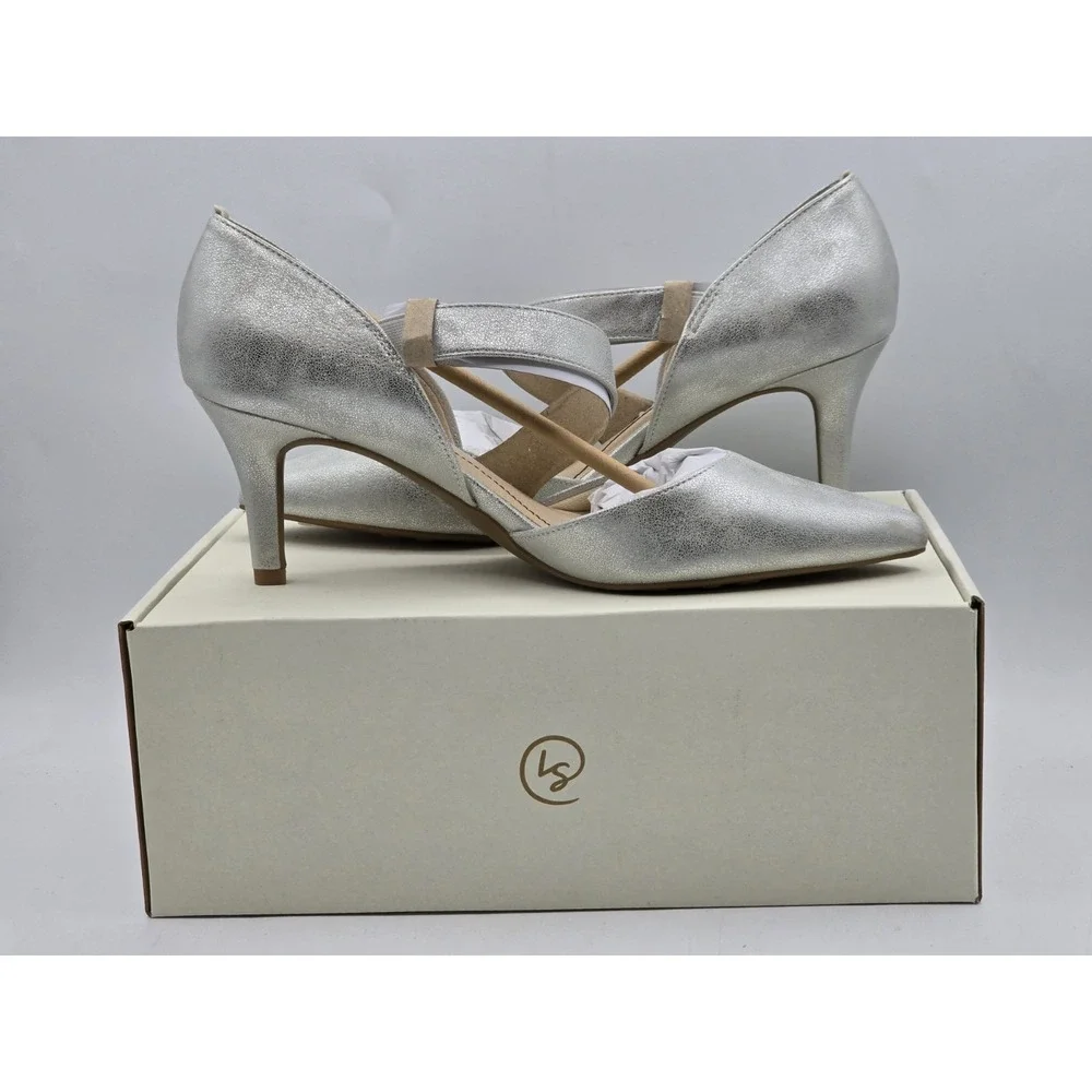 New - Life Stride Suki Women's Pumps Heels‎ Silver Met Scarb- Sz 9.5 M